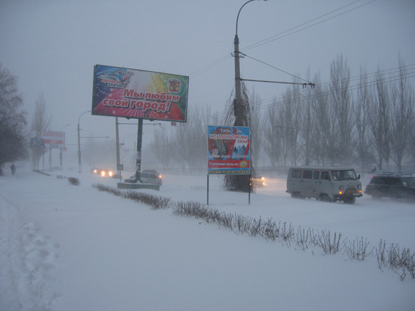 Метель в Луганске, ул. Буденного (фото)